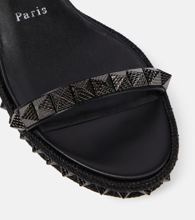 Christian Louboutin Pyraclou 60 Studded Leather Platform Sandals In Black