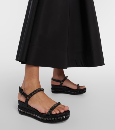 Christian Louboutin Pyraclou 60 Studded Leather Platform Sandals In Black