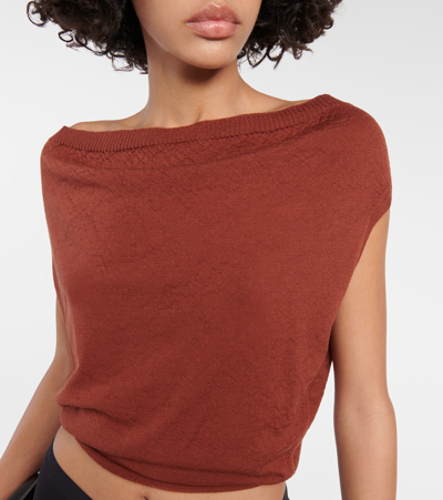 Shop Rick Owens Virgin Wool Top In Red