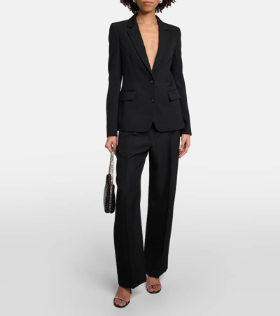 Stella Mccartney Single-breasted Wool Blend Blazer In Black