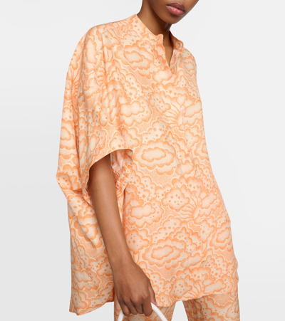 Stella Mccartney Printed Silk Blouse In Multicolor Orange