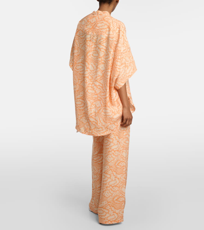 Stella Mccartney Printed Silk Blouse In Multicolor Orange
