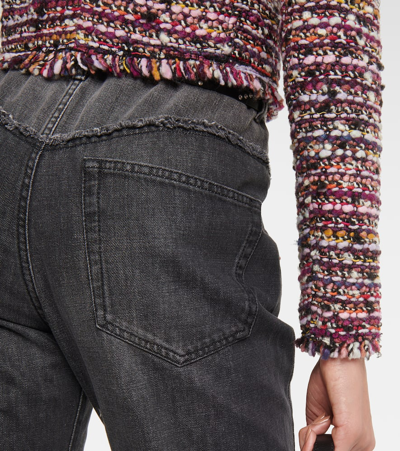 Isabel Marant Gradilia Cropped Wool-blend Jacket In Purple