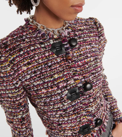 Isabel Marant Gradilia Cropped Wool-blend Jacket In Purple