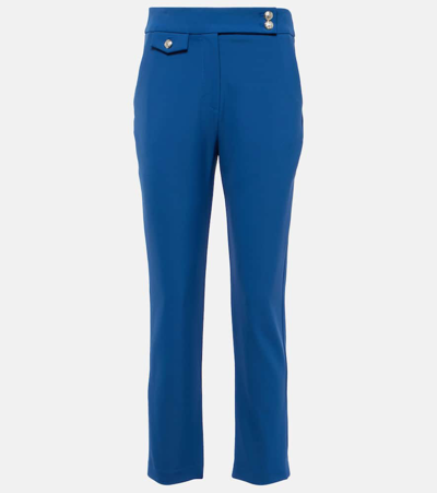 Shop Veronica Beard Renzo High-rise Cropped Slim Pants In Blue