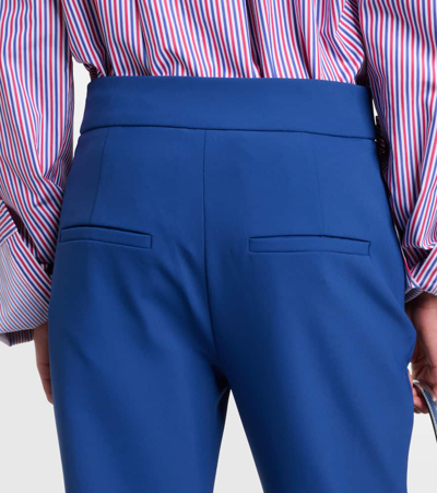Shop Veronica Beard Renzo High-rise Cropped Slim Pants In Blue