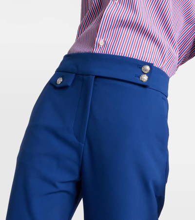 Veronica Beard Renzo High-rise Cropped Slim Pants In Blue