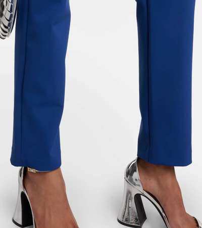 Shop Veronica Beard Renzo High-rise Cropped Slim Pants In Blue