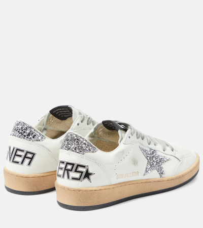 Shop Golden Goose Ball Star Leather Sneakers In White