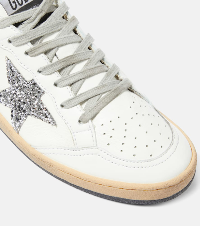 Shop Golden Goose Ball Star Leather Sneakers In White