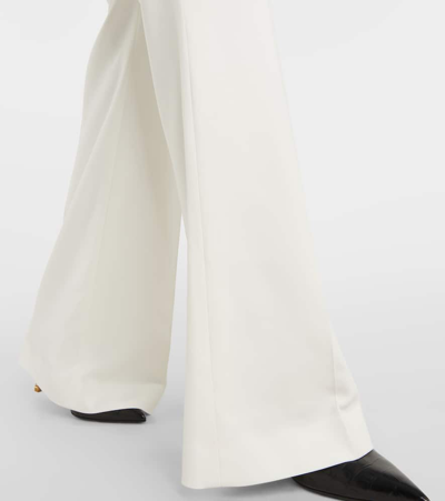 Balmain Stretch-crepe Wide Leg Pants In White