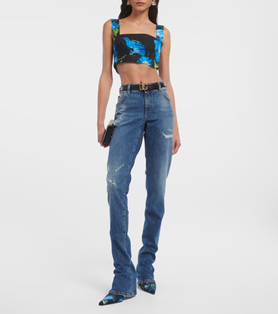 Shop Dolce & Gabbana High-rise Flared Jeans In Blue