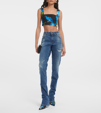 Shop Dolce & Gabbana High-rise Flared Jeans In Blue