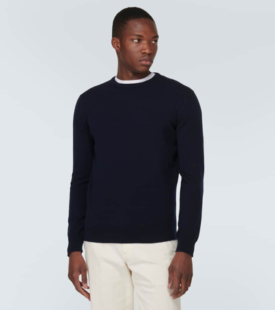 Zegna Cashmere And Silk Sweater In Blue