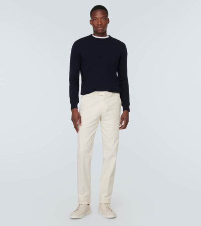 Zegna Cashmere And Silk Sweater In Blue