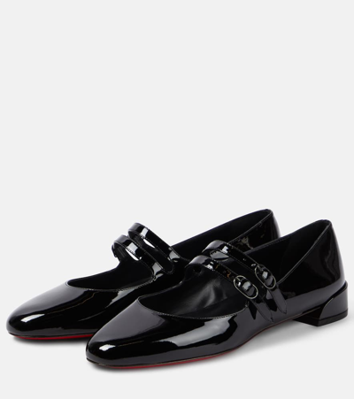 Shop Christian Louboutin Sweet Jane Patent Leather Mary Jane Shoes In Black
