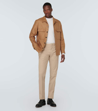 Zegna Crossover Silk-cashmere Crewneck Sweater In White