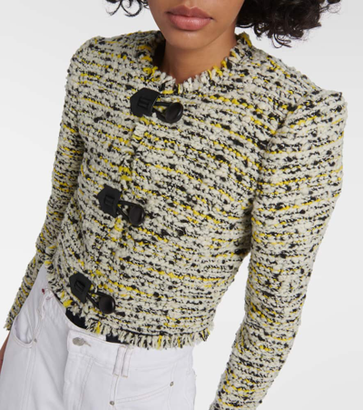 Shop Isabel Marant Gradilia Cropped Wool-blend Jacket In White