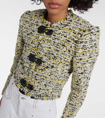 Isabel Marant Gradilia Cropped Fringe Jacket In White