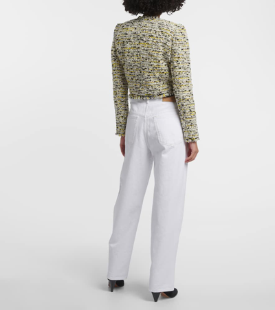 Shop Isabel Marant Gradilia Cropped Wool-blend Jacket In White