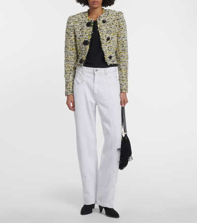 Isabel Marant Gradilia Cropped Fringe Jacket In White