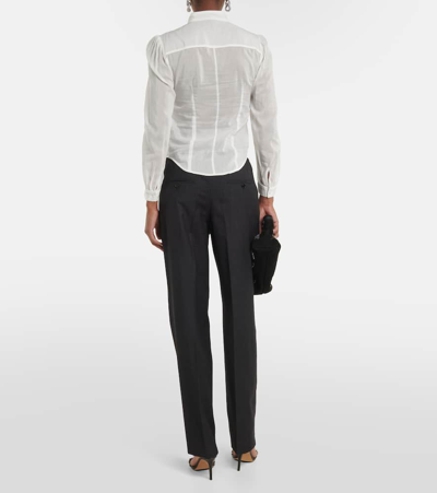 Shop Isabel Marant Balesa Cotton And Silk Shirt In White