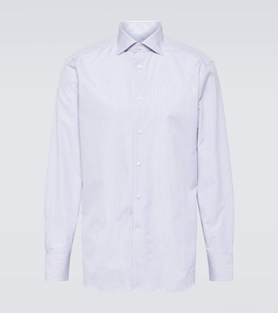 Shop Zegna Trofeo Cotton Oxford Shirt In Multicoloured
