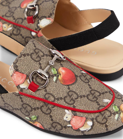 Gucci X Peter Rabbit Gg Princetown Leather Slippers In Beige
