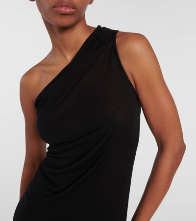 Shop Rick Owens Athena One-shoulder Jersey Top In Black