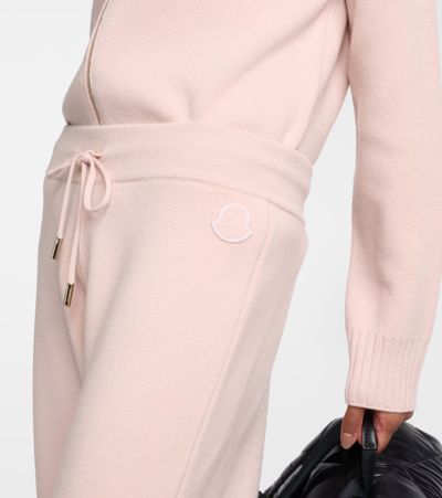 Shop Moncler Wool And Cashmere Sweatpants In Pink