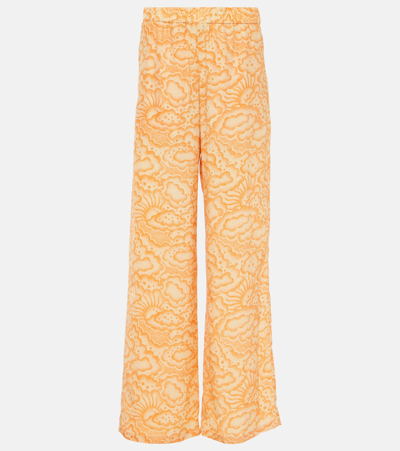 Shop Stella Mccartney Mid-rise Silk Pants In Multicoloured