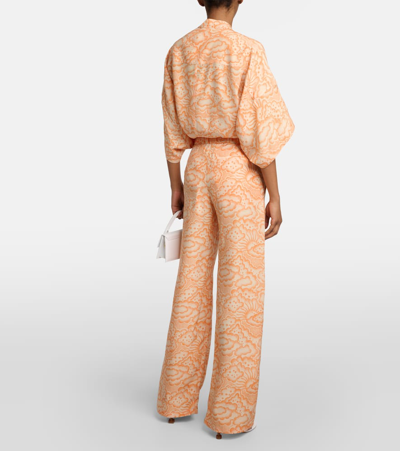 Stella Mccartney Mid-rise Silk Pants In Multicoloured