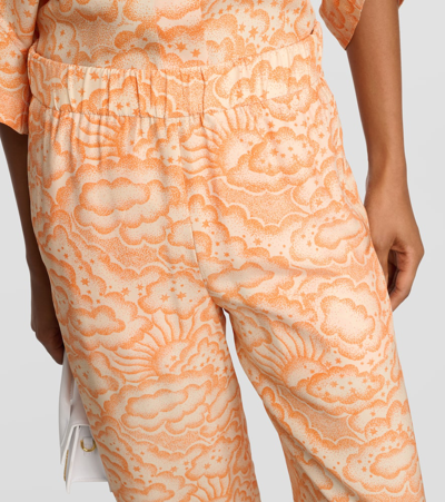 Stella Mccartney Mid-rise Silk Pants In Multicoloured