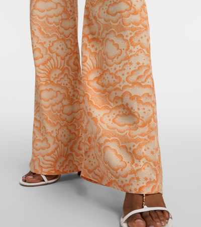 Stella Mccartney Mid-rise Silk Pants In Multicoloured