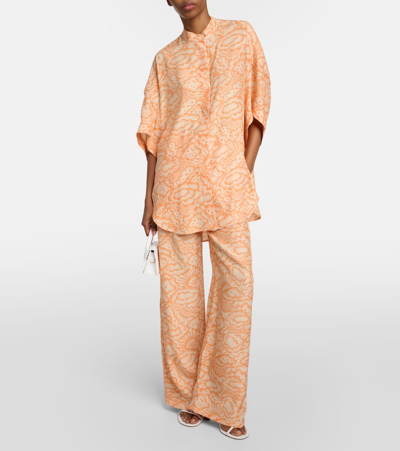 Stella Mccartney Mid-rise Silk Pants In Multicoloured