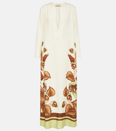 Shop Adriana Degreas Arisaema Printed Maxi Dress In White