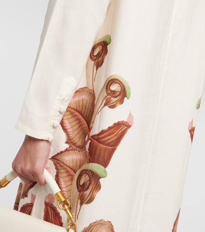 Adriana Degreas Arisaema Printed Maxi Dress In White