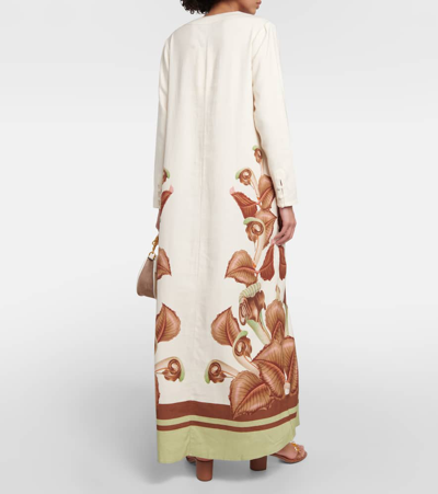 Adriana Degreas Arisaema Printed Maxi Dress In White