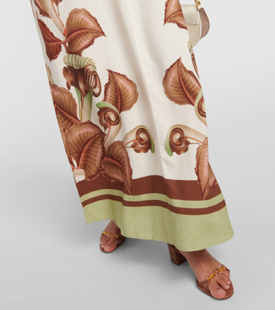 Adriana Degreas Arisaema Printed Maxi Dress In White