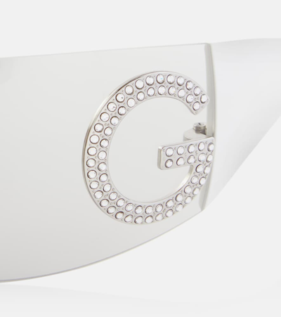 Shop Dolce & Gabbana Re-edition Shield Sunglasses In White