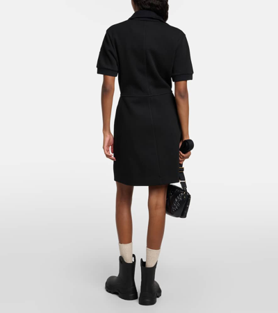 Shop Moncler Cotton-blend Minidress In Black