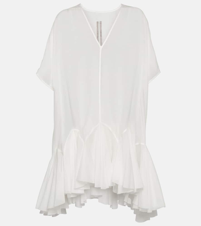 Shop Rick Owens Divine Asymmetric Cotton Mini Dress In White