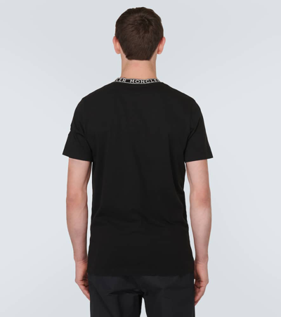 Shop Moncler Cotton Jersey T-shirt In Black