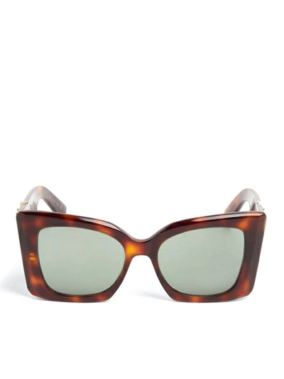 Shop Saint Laurent Sunglasses In Havgreen