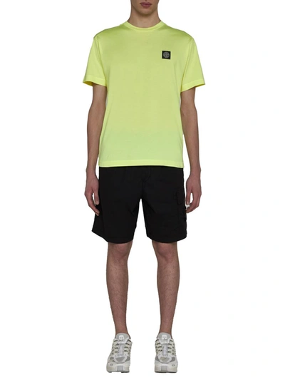 Shop Stone Island T-shirts And Polos In Fluorescent Yellow