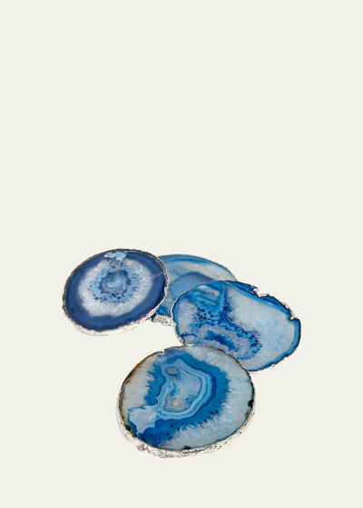 Shop Anna New York Lumino Coasters In Azure Slvr