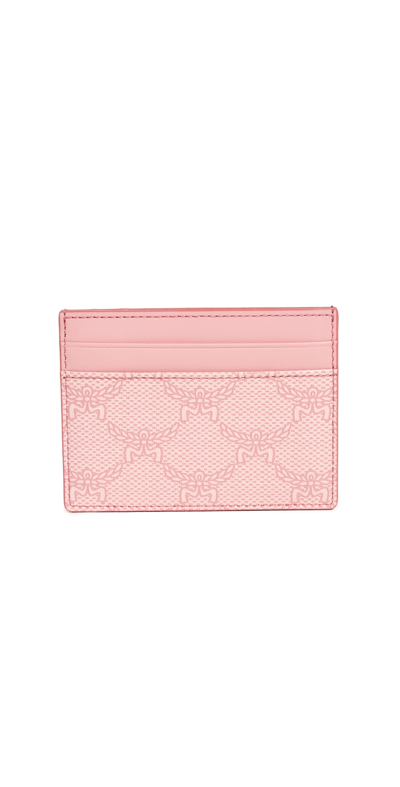 Shop Mcm Himmel Mini Card Case Silver Pink