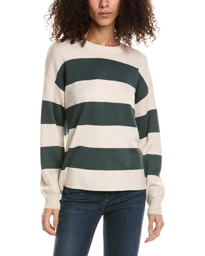 Shop Splendid Ivy Stripe Cashmere-blend Sweater In Beige