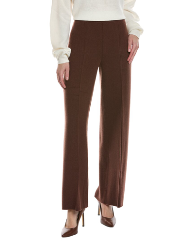 Shop Lafayette 148 New York Double Knit Cashmere & Silk-blend Pant In Brown
