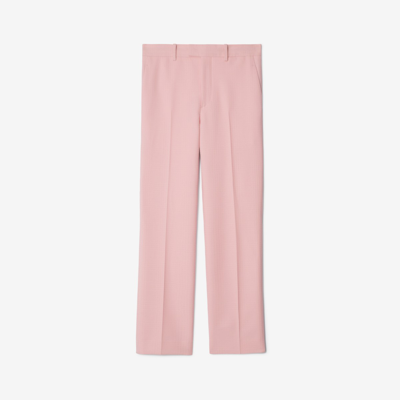 Shop Burberry Wool Tailored Trousers In Cameo